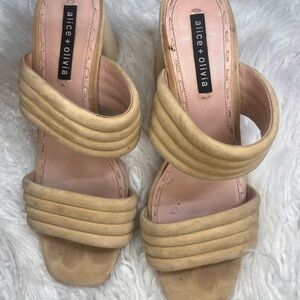 Alice + Olivia Beige Strappy Heels